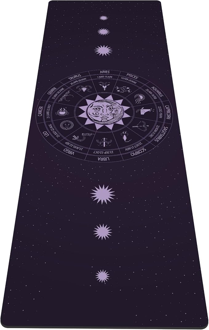 nuveti Yoga Mat Print Extra Thick TPE Non Slip Fitness Exercise Mat with Carrying Bag,72"x24" Extra Thick 6MM Exercise & Workout Mat for Yoga, Pilates Fitness and Floor Exercises