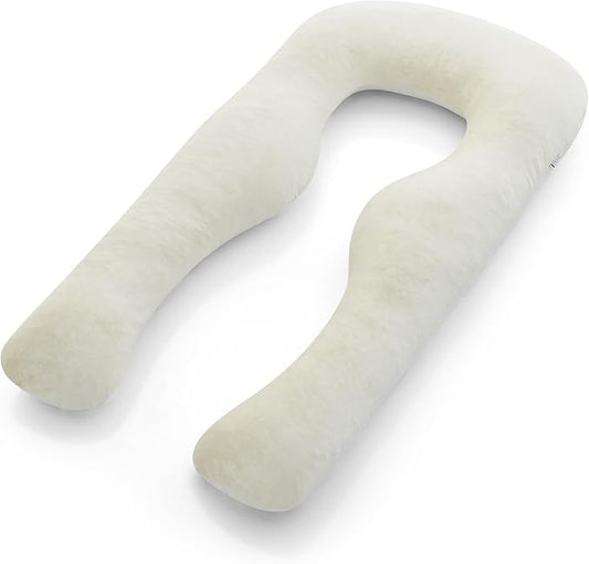 YANA 360° Body Pillow | Luxury U Shaped Pregnancy Pillow - Organic Bamboo Cotton - Shredded Cooling Gel Fill - Ergonomic Design - Double Sided - Washable
