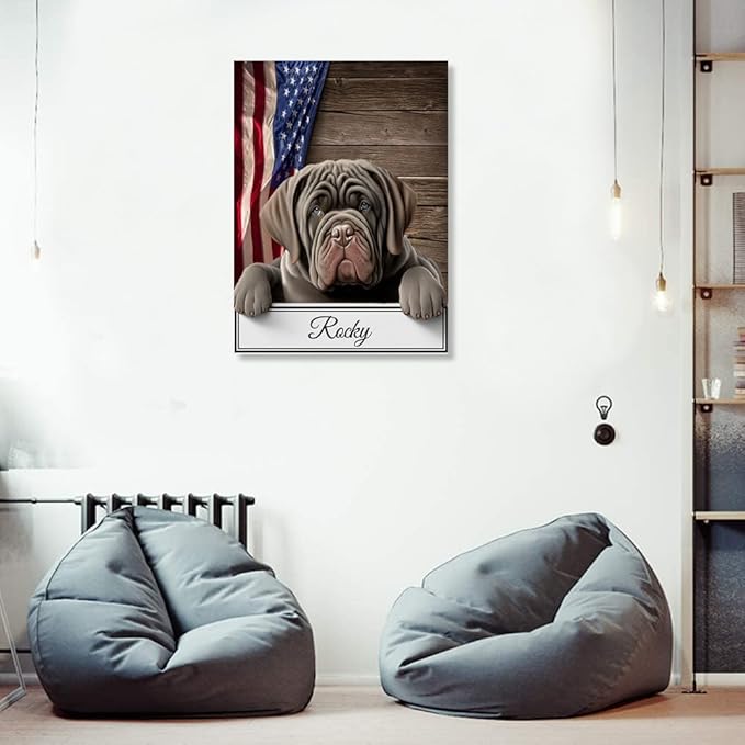 Custom Wooden Jigsaw Puzzles with Your Dog's Name on Neapolitan Mastiff Art Print - 300 500 1000PCS Puzzles Game and Home Wall Decor