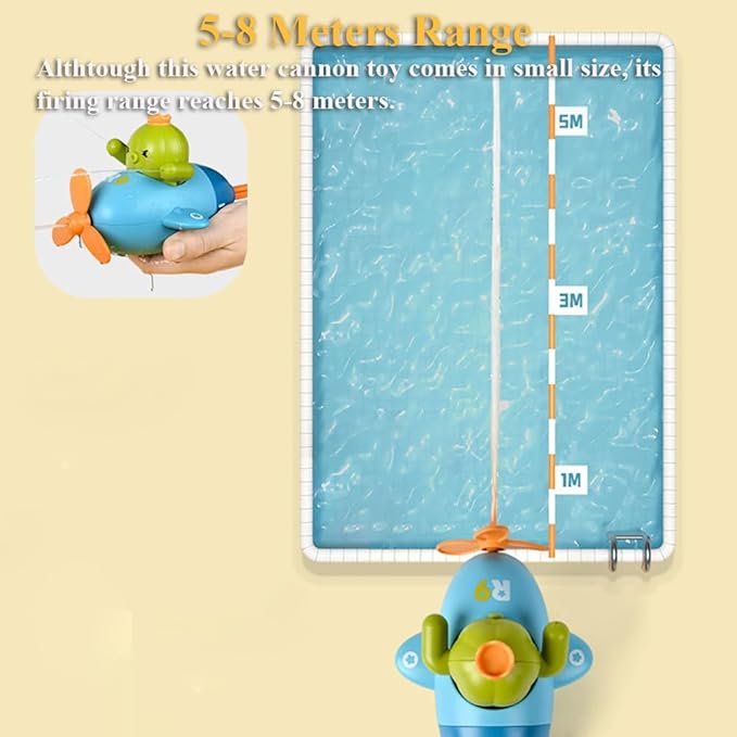 Draw & Push Water Cannon Toy, Lovely Propeller-Driven Aircraft Water Gun Toy Bath Toy Propeller Plane Squirt Gun Toy Water Injection Gun Toy Bathtub Toy Pull & Push Water Blaster Toy Pool Toy