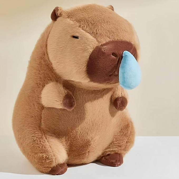JPORSHU Capybara Plush Toy，16inch Capybara Plush with Turtle Backpack， Kawaii Capybara Stuffed Animal and Home Decor Gifts