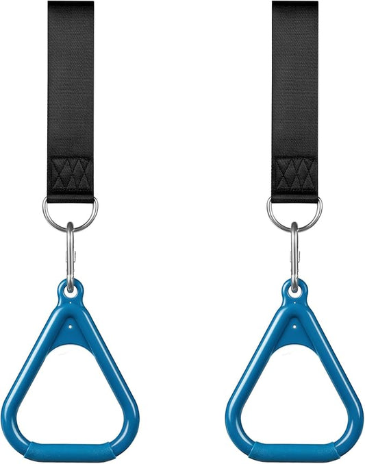LadyRosian Trapeze Bar Swing Monkey Bars Hanging Ninja Rings Warrior Slackline Obstacle Course Kits for Kid Playground Equipment Accessories (Blue)