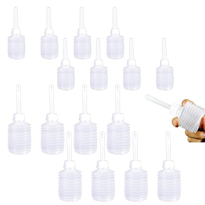 16Pcs Douche Bottles for Women, 50ml/180ml Safe Disposable Vaginal Douche Anal Applicator Eco-Friendly Flexible Butt Cleaner for Women Men for