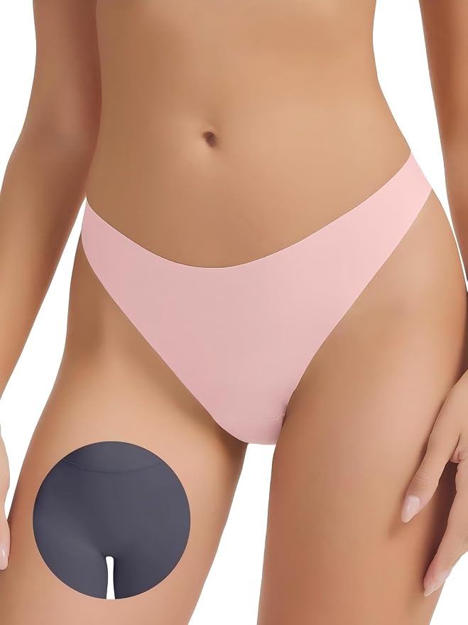 Seamless Camel Toe Thongs for Women Invisible Thong Panty Liners No Show Camel toe G-Strings Workout Underwear