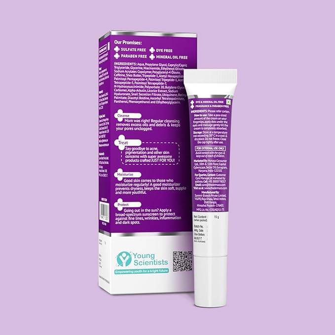 The Derma Co. Snail Peptide 96 Under Eye Repair Cream with Snail Mucin & Peptide Complex For Dark Circles & Puffiness - 15 g