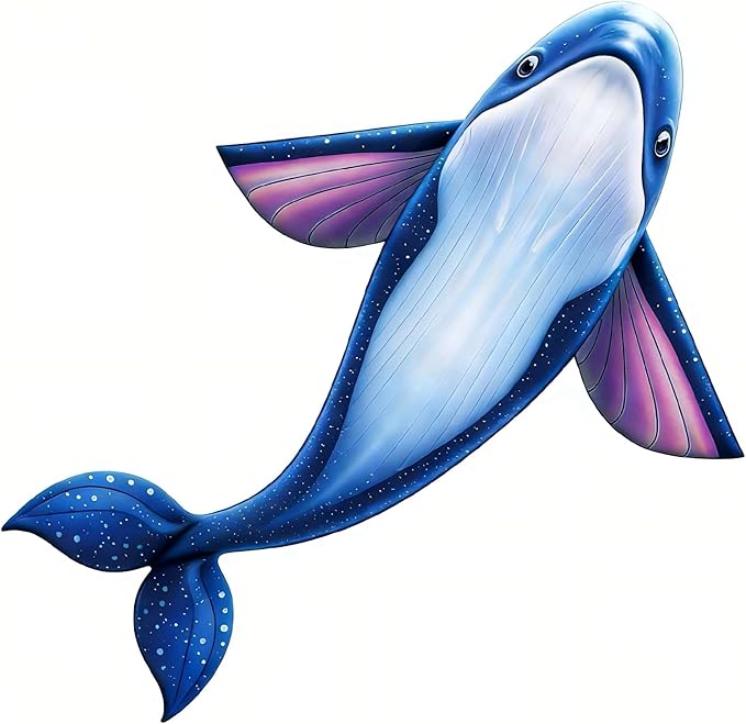 Giant Whale Kite for Adults and Kids, 9.51ft×6.40ft, Easy to Fly Large Beach Park Lawn Kites for Outdoor Games and Activities