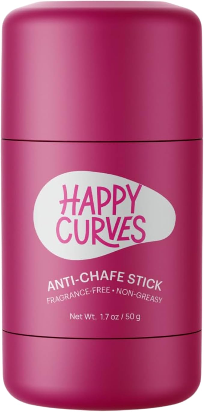 HAPPY CURVES Fragrance-Free Anti-Chafe Stick & Talc-Free Comfort Powder Bundle - Complete Sensitive Skin Chafe & Odor Defense for Women (Fragrance-Free)