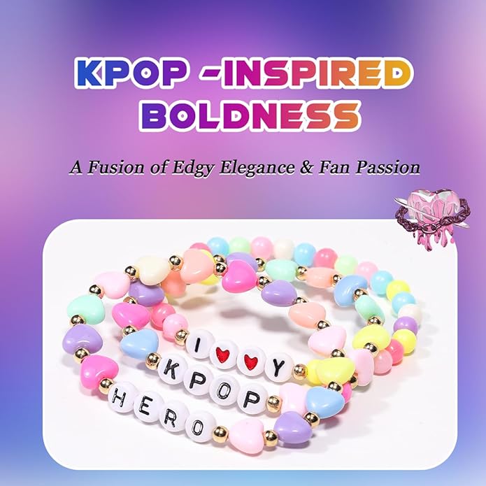 AICase for Kpop Bracelets Merch Gifts Toys Stuff Inspired Bracelets Friendship K_Pop Outfit Cosplay Costume Merchandise Jewelry Gifts for Fans Women Birthday Christmas Stocking