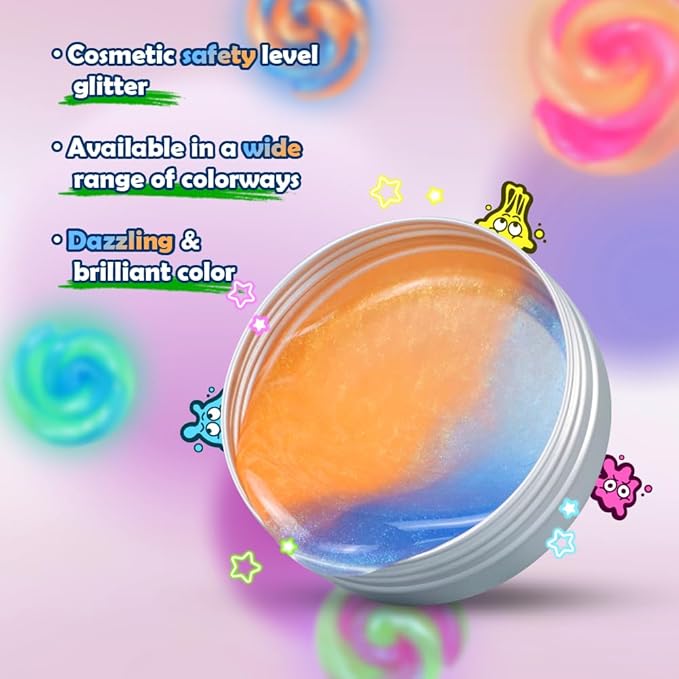 WATERELF Sensory Putty for Kids, Fidget Stress Relief Play Putty for Boys Girls Adults, Non-Sticky Therapy Toys - 3.11 Inch 3.2 Oz - P010-Blue/Purple