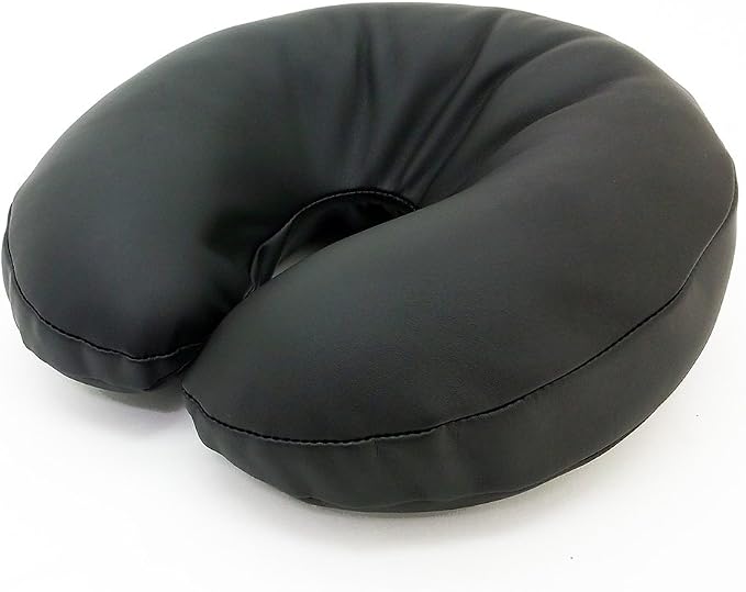 Royal Massage Universal Memory Foam Face Cradle Cushion for Massage Tables – Ergonomic U-Shaped Headrest Pillow with Soft, Easy-Clean PU Leather – Spa & Salon Replacement (Black)