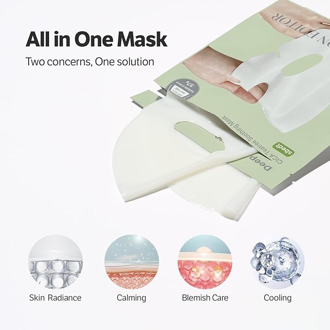 SUNGBOON EDITOR Deep Collagen CICA Tea Tree Overnight Mask | Acne Mask for Redness & Soothing | 2,160,000PPB Collagen + Tea Tree + Centella | Korean Skincare, 4ea | Valentines Day Gifts for Woman