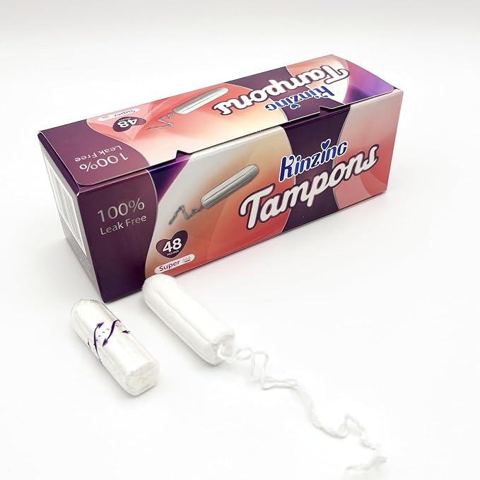 No Applicator Tampons Super Plus Absorbency Cotton Tampons for Women Disposable 48ct (Super Plus)