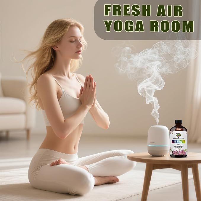Lily Essential Oil – Calming Lily Oil for Diffuser, Yoga, Bedroom, Humidifier, DIY Candles, Soap, Gift – 4 fl oz (120 ml) – GV77ZF