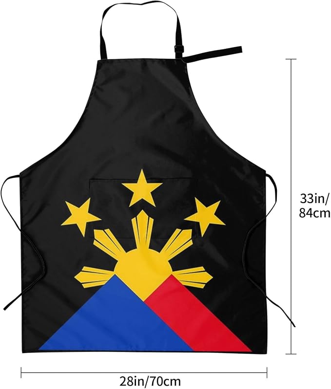 Cute Flag Kitchen Cooking Aprons for Women Men Adjustable Patriotic Flag Apron with 2 Pockets for Home Kitchen Garden