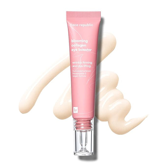 Face Republic Blooming Collagen Eye Booster 15ml 0.50 fl oz | Wrinkle Care Eye Cream | Nourishing, Firming, Smoothing | Collagen, Vita-Peptide | Firm and Elastic Skin | Vegan Korean Skin Care