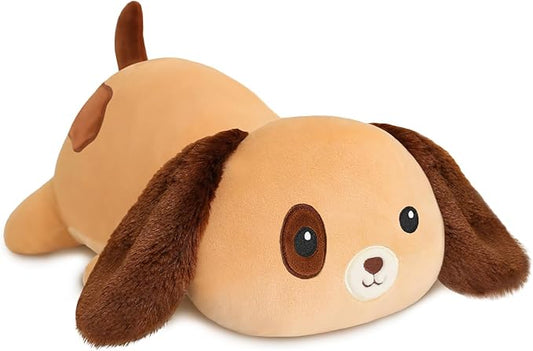 SQEQE Weighted Dog Plush, Weighted Dog Stuffed Animal, Cute Larbrador Plushies Soft Pillow Toy Gift for Kids Adults Brown 23.6 Inch, 3.1 Lbs