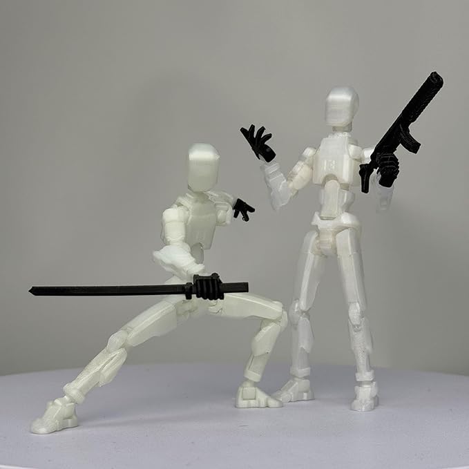 2PCS Assembly Completed T13 Action Figure,Multi-Jointed, Articulated T13 Desktop Decoration,Nova 13 Action Figures Desktop Decorations for Game Lovers Toy (Blue Red)