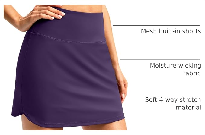 G Gradual 16"/18" Skorts for Women Golf Skirt with 2 Pockets Summer Casual | Built-In Shorts, High Waist, Soft 4-Way Stretch, Breathable Mesh Liner, Tennis Pickleball Athletic Wear, Easy To Match