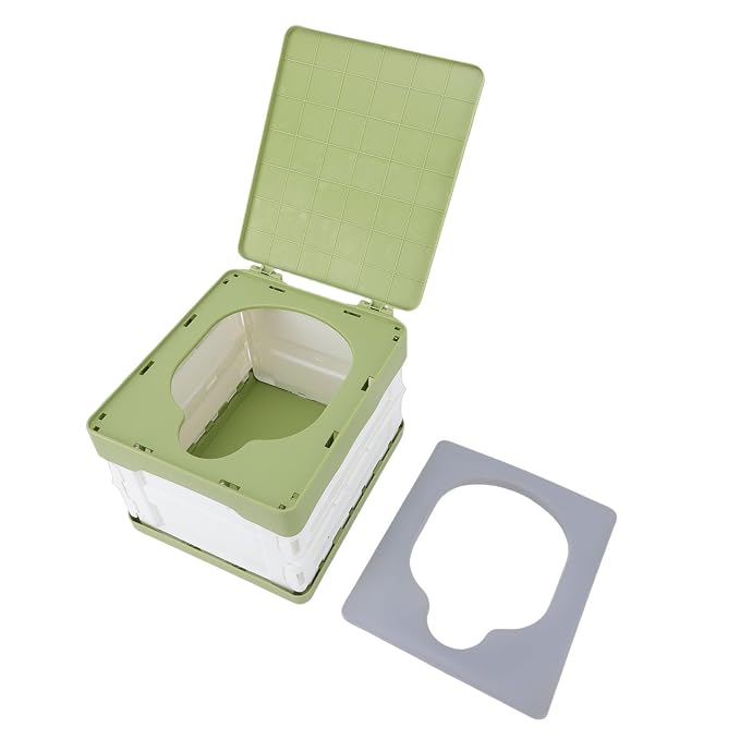 Asixxsix Portable Potty for Toddler, Foldable 220lbs Load Bearing Emergency Mobile Toilet, Travel Potty Seat with Garbage Bags for Car Camping Outdoor Indoor Use