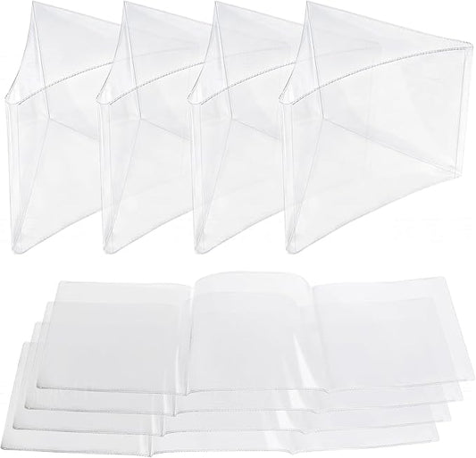 4 Pcs 2026 Mahjong Card Sleeve, Large Print PVC Protectors for Mah Jong Scorecards, Transparent Mahjong Card Holder, Durable Clear Plastic Sleeves Fits 6 1/8" x 4 3/4" Cards