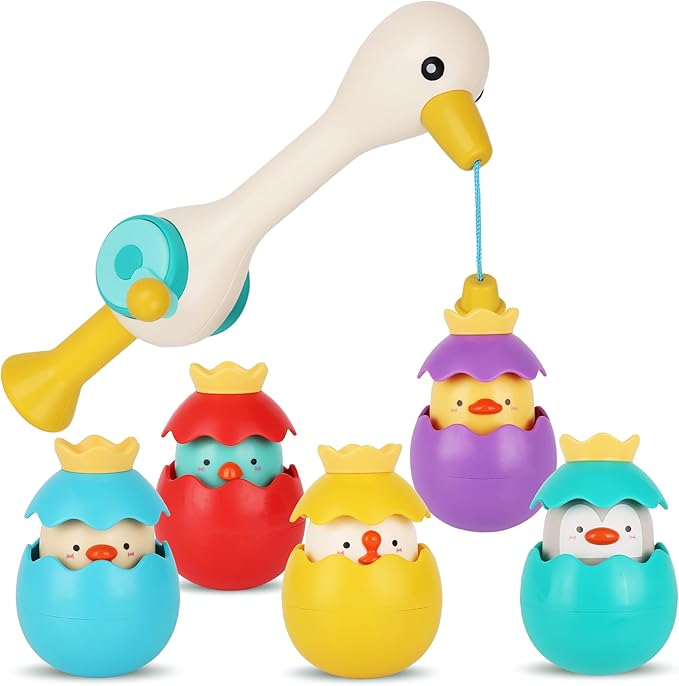 ArtCreativity Magnetic Fishing Toy - Baby Bath Game Fishing Rod with Strong Magnets Catch Floating Plastic Eggs - Waterplay Toys Set for Toddlers Boost Eye-Hand Coordination & Sensory Development