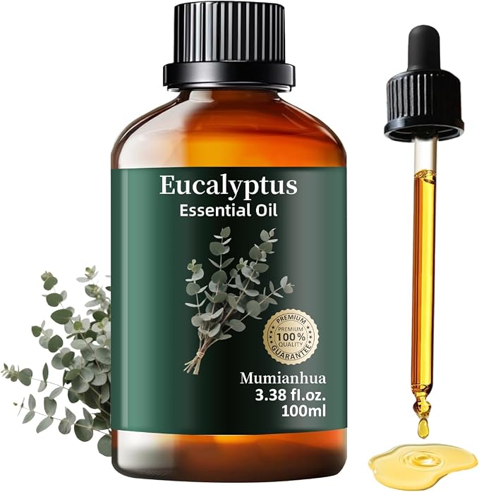 Eucalyptus Essential Oil, Mint Scent, Diffuser, Outdoor & Spray, 3.38 Fl Oz | Steam-Distilled. Invigorating, Clean Scent for Outdoor, Patio, Home & DIY Spray. Skin & Hair Care. Always Dilute Before Use