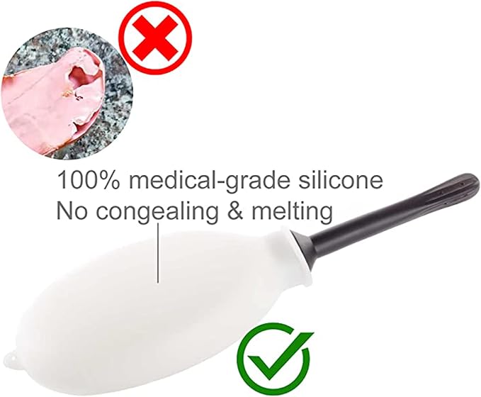 Compact Silicone Douche Bag, Reusable Travel Douche Kit, 11 Fl Oz Capacity, White