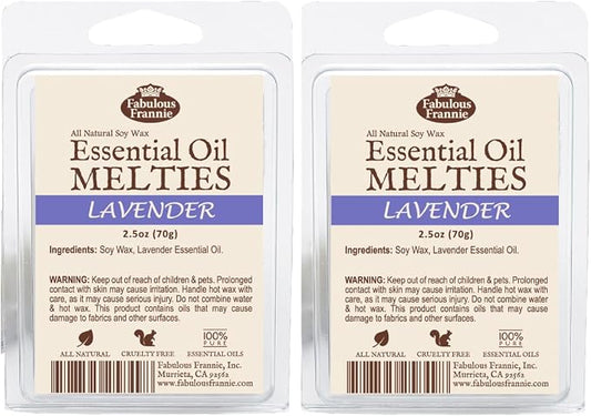 Fabulous Frannie Lavender Pure & Natural Soy Candle Meltie/Tart/Melts Made with Lavender Essential Oils 2.75oz (Pack of 2)