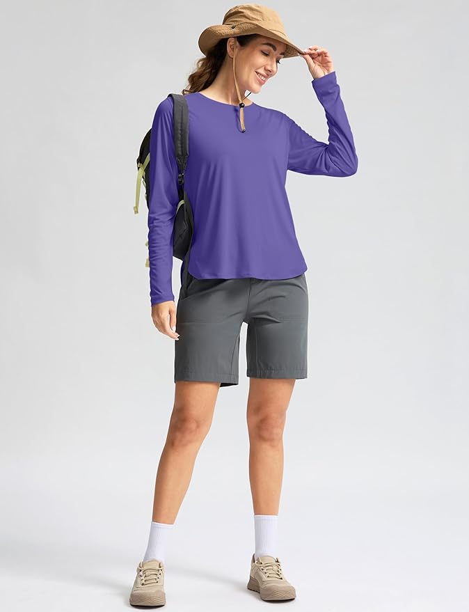 Women's Sun Shirts UPF 50+ Long Sleeve UV Protection Shirt Lightweight Quick Dry Workout Hiking Tops for Women