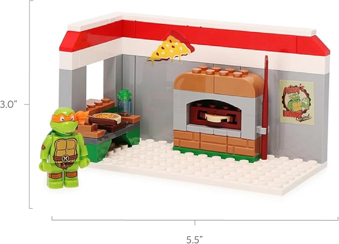 Snap & Switch Teenage Mutant Ninja Turtles Pizza Parlor with Mikey Playset - Buildable Toy Set for Creative Play and Fun - Ages: 6+