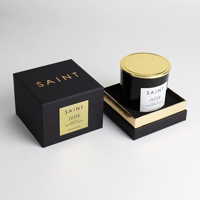 SAINT Jude Scented Candle with Prayer and Prayer Coin | Saint of Impossible Causes, Soy Coconut Aromatherapy Candle with 50 Hour Burn Time