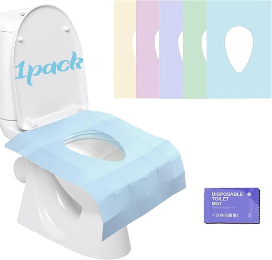 Toilet Seat Covers Disposable,Faster use-Sticker Free XL Waterproof Toilet Seat Cover for Adults and Kids Potty Training(Colorful)