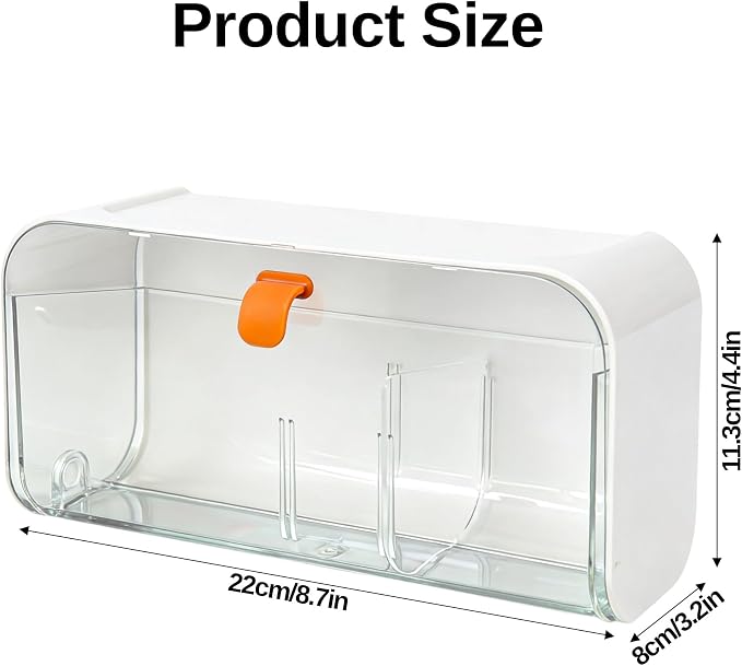 Wall Mounted Cotton Pad Holder for Bathroom, Tampon Organizer and Storage for Feminine Hygiene, Cotton Swabs, Cosmetics Accessories, White