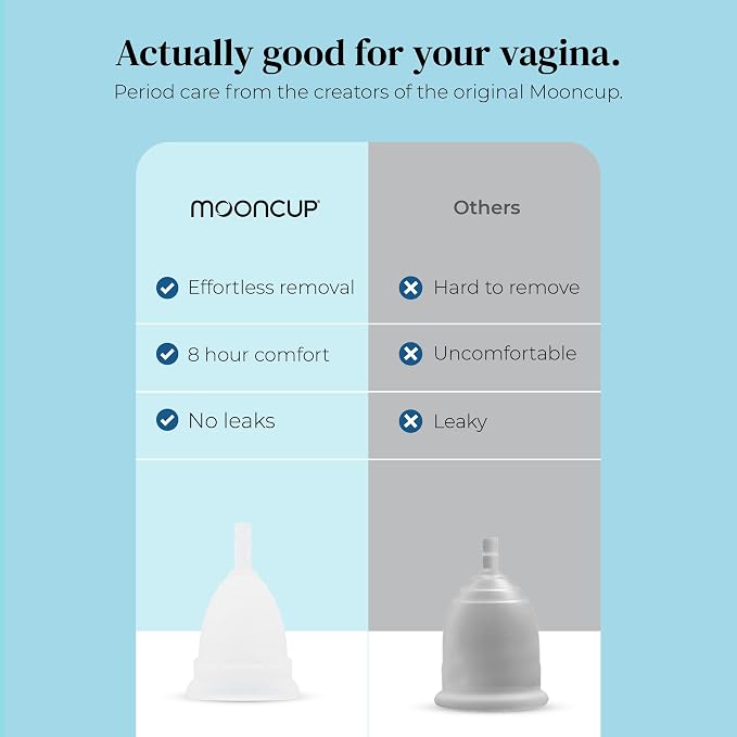 Mooncup® The Original Silicone Menstrual Cup, Reusable, Ultra Soft & Easy Insert, Great for Heavy Flow Periods, Size B, Age 30 or Under (Pack of 1)