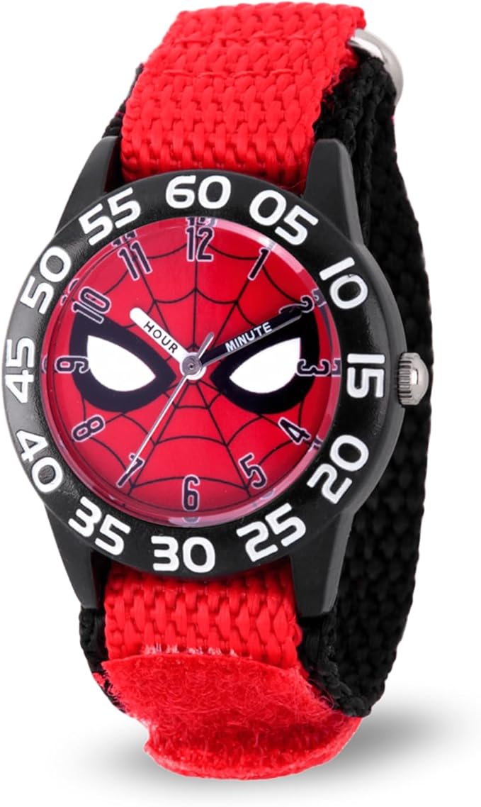 Marvel Spiderman Watch for Kids - Spiderman Watch Boys - Spider-Man Watches for Boys 4-6 - Toys - Kids - Marvel Toddler - Silver Case - 3D Silicone Plastic Strap