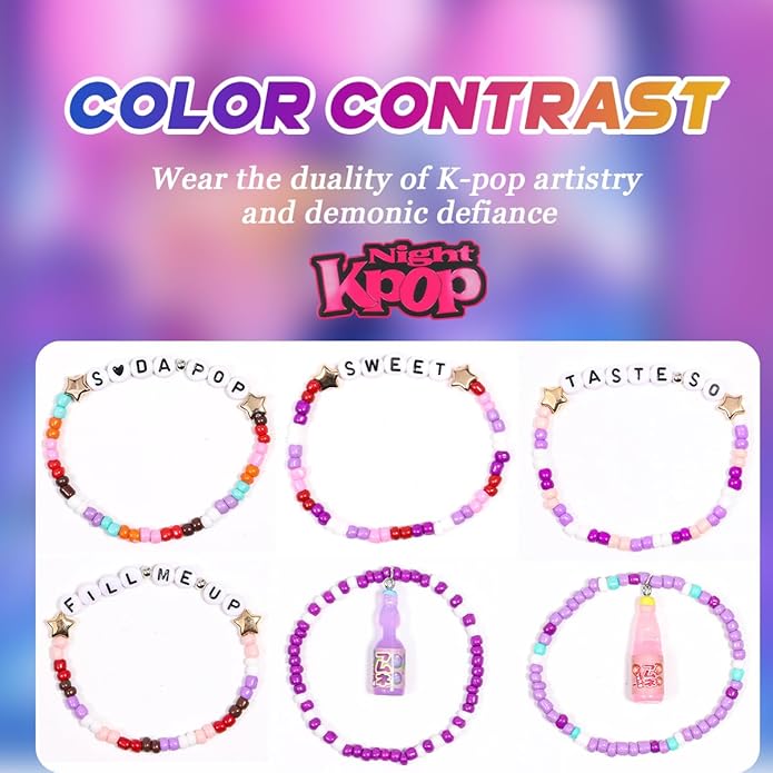 AICase for Korea-Pop Merch Soda Gifts Toys Doll Bracelets Birthday Decorations 6 Pcs Stackable Stretch Friendship Beaded Bracelets Costume Merchandise Jewelry Gifts for Fans Christmas