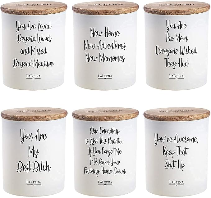 Scented Soy Memorial Candle – Glass Jar Candle Gift with 100% Organic Soy Wax & Fragrance Oil – Missing Someone Gift Decor for Women, Men, Couples, Meditation, Yoga by LaLeena, Large 14 Oz, Jasmine