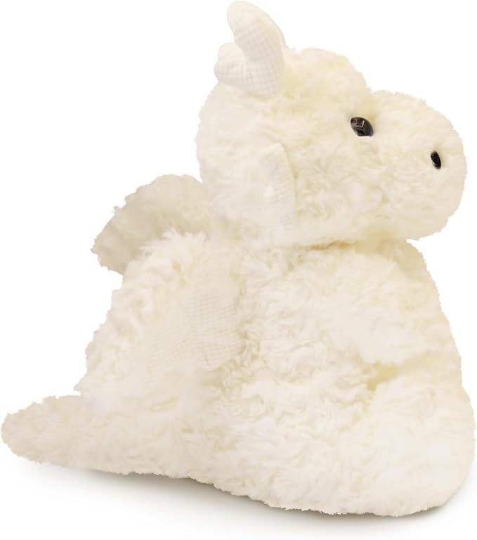 Soft Little Flying Dinosaur Stuffed Plush Pillow, Adorable White Dragon Plush Toy and Birthday Present for Kids, Adults and Collectors(White/11.8in)