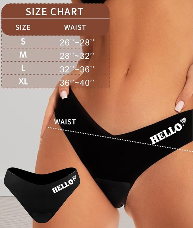 Women's Seamless Thongs - No Show Underwear with Panty Liner, Soft Breathable G-String for Daily Wear(N750JD+R1355-Black-S