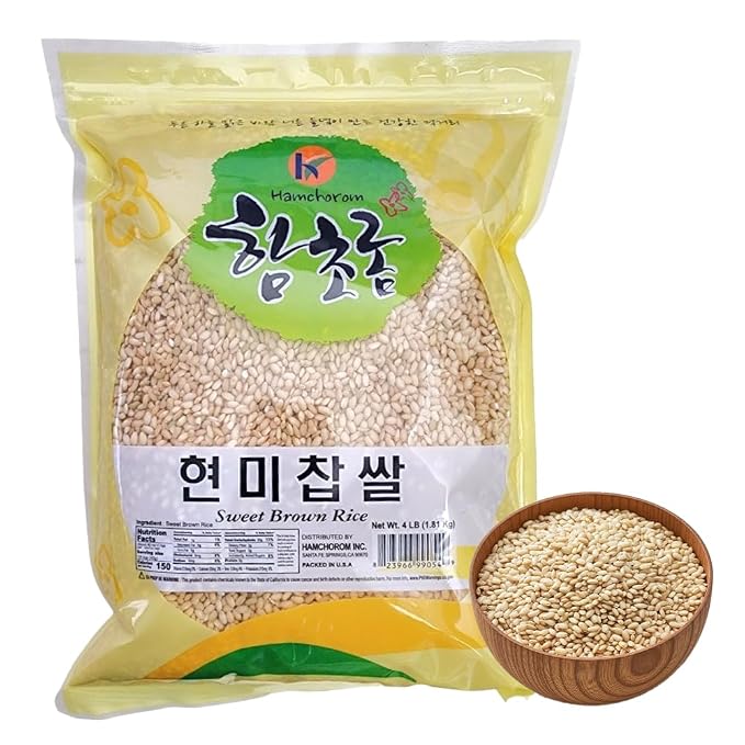 Brown Sweet Rice Sweet Sticky Rice Glutinous Short Grain Brown Rice in Fibers and Minerals 현미찹쌀 4lb