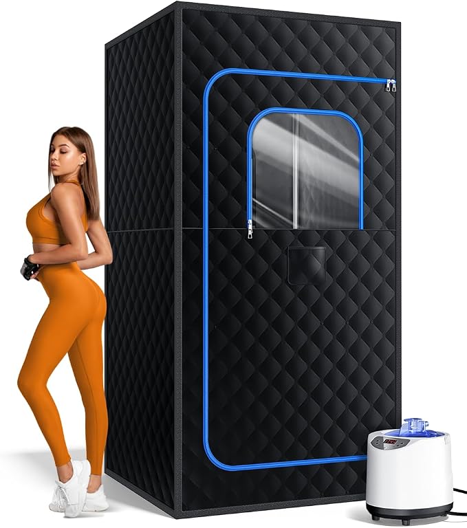 Portable Steam Sauna for Home |Personal 71" Full Body Sauna Tent with 1200W 3L Steamer, 15 Levels, Remote & Chair | Moist Heat for Relaxation, Workout Recovery & Stress Relief – VOC-Free
