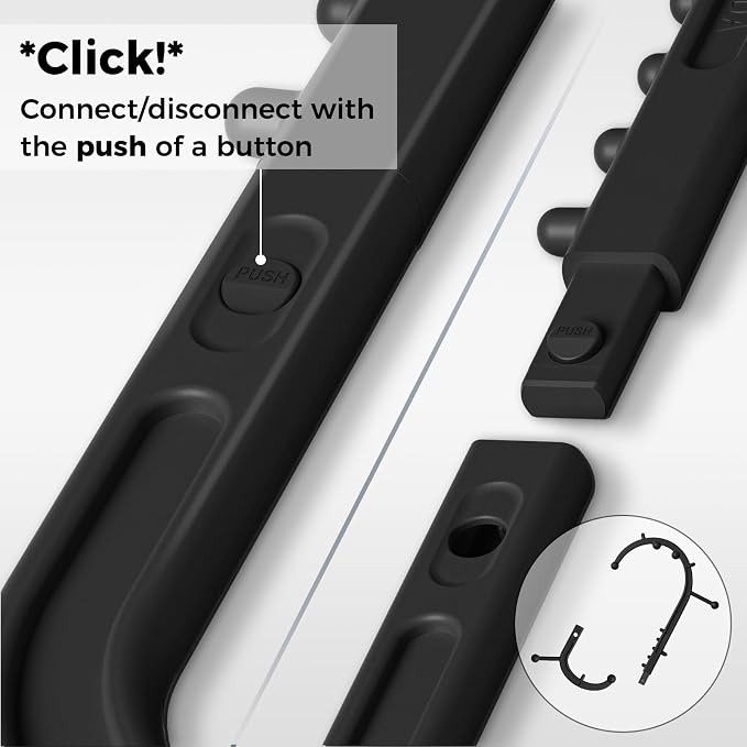 Detachable Trigger Point Massage Cane, Button-Release Design Massage Hook for Back, Neck & Shoulder Pain Relief, Pressure Point Massage Tool for Muscle Recovery (Medium, Black)