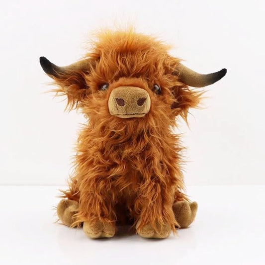 Highland Cow Stuffed Animal Cute Highland Cow Plush Doll Toy 10 inch for Girls Boys Christmas (highlandcow 25cm)