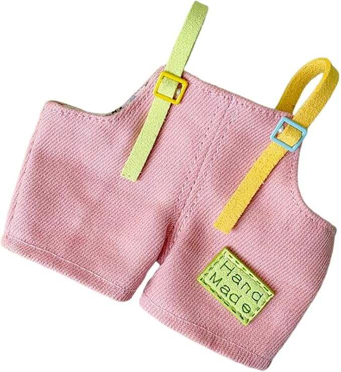 17cm Doll Clothes Set – Hoodie, Overalls & Shoes Outfit for 6.7 inch Dolls Accessories (Doll Not Included)