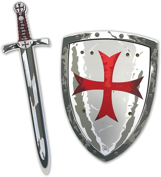 Liontouch - Maltese Crusader Knight Foam Sword & Shield – for Kids Aged 3-8 Years | Medieval Pretend Play Set with Red Cross | Safe Toy Weapon & Battle Accessory for Dress Up & Costumes for Boys