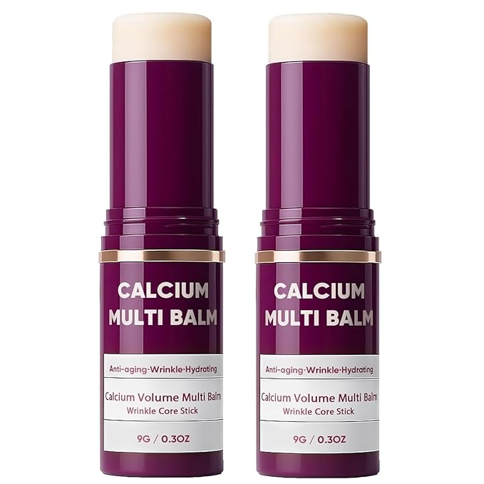 2Pcs Calcium Volume Multi Balm, Collagen Calcium Multi Balm Stick Lightweight Hydrating Anti-aging Firming Sagging Wrinkle Care.