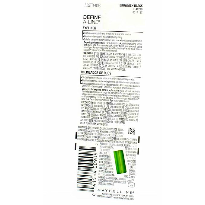 Maybelline New York Define-A-Line Eyeliner, Brownish Black, 0.01 fl. oz.