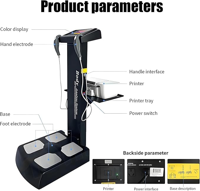 Professional Body Composition Analyzer,Body Fat Scale, Body Composition Analyzer, Body Fat Detection Equipment, Professional-Grade Analyzer, Muscle Detection and Analysis Black
