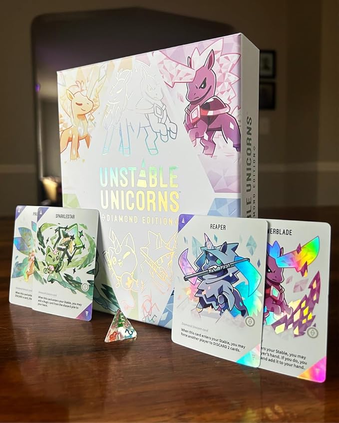 Unstable Unicorns Diamond Edition Base Game - for Kids, Teens, and Adults - Perfect for Family Game Night