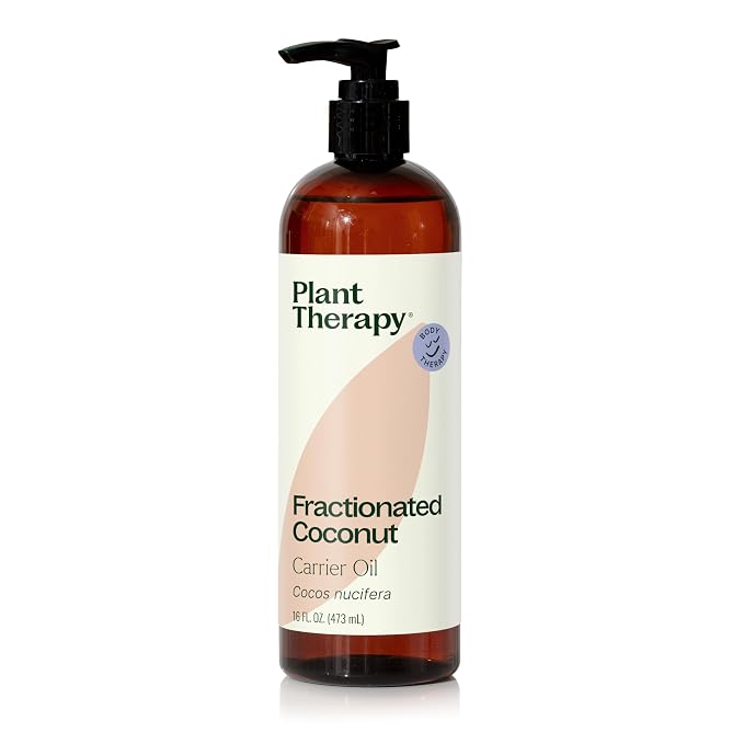 Plant Therapy Fractionated Coconut Oil for Skin, Hair, Body, Face, Diluted Essential Oils, 100% Pure, Natural Moisturizer, Massage & Aromatherapy for Men and Women Liquid Carrier Oil 16 oz